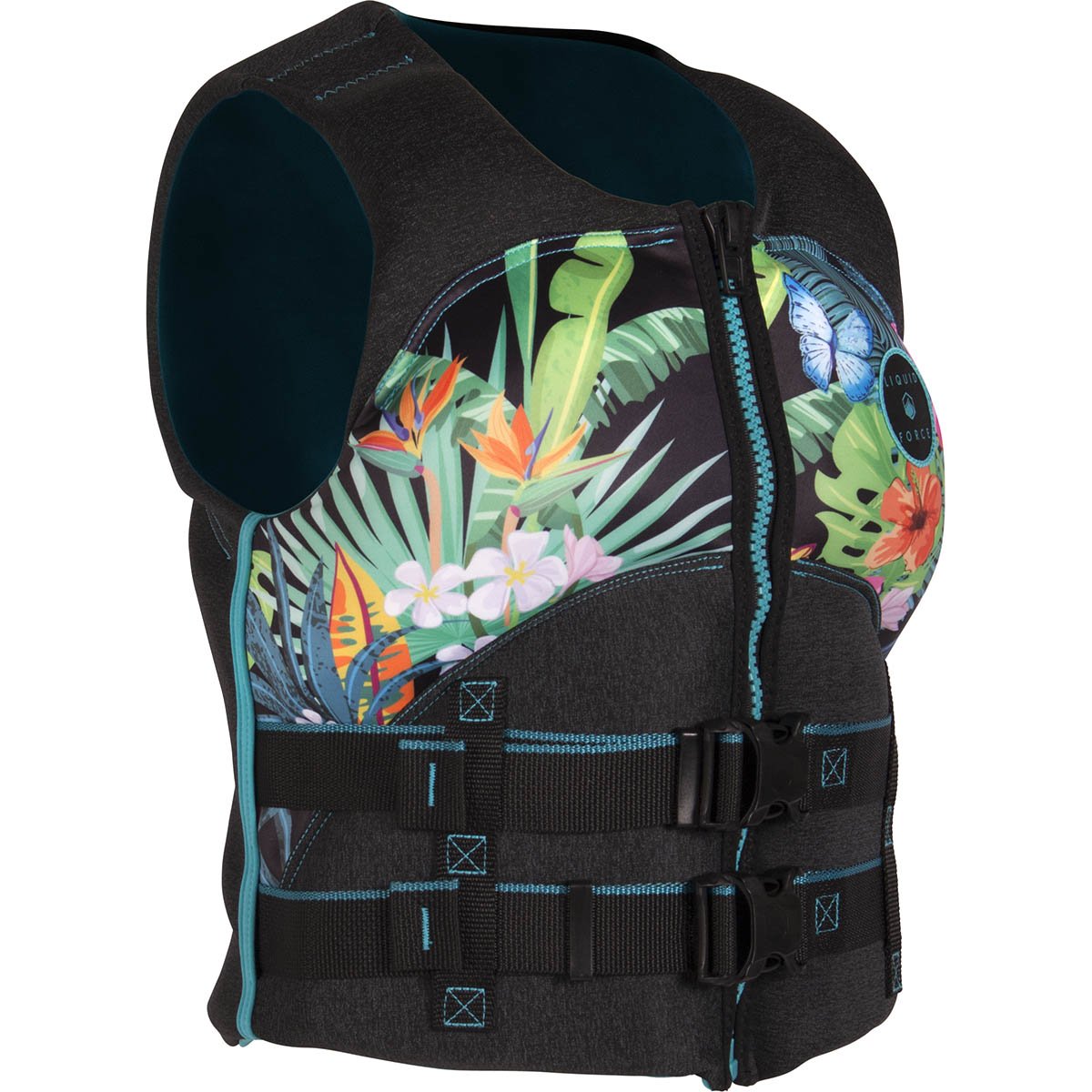 Liquid Force Heartbreaker Womens Cga Life Jacket In Black Tropical