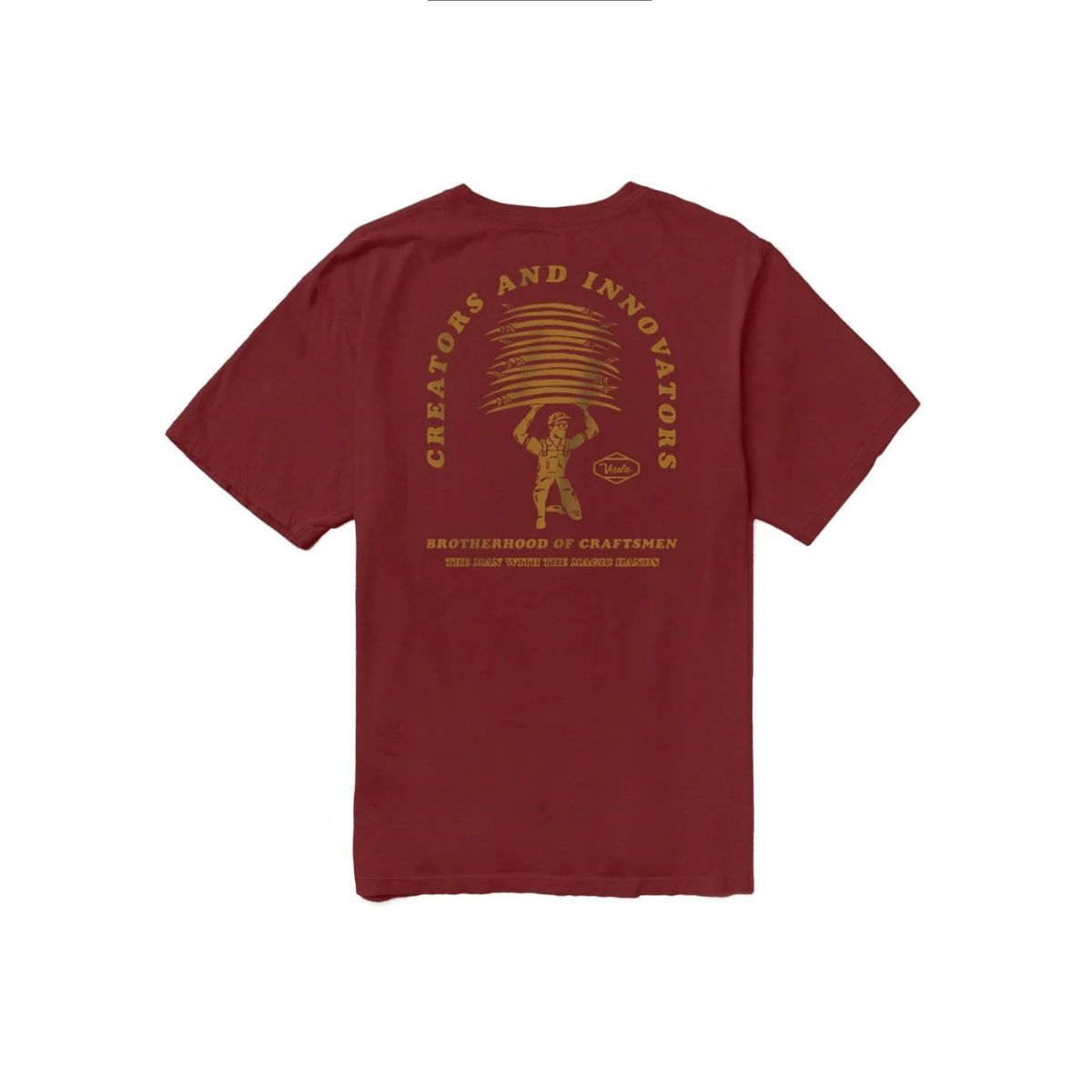 Vissla Magic Hands Premium Pocket Tee in Fired Brick