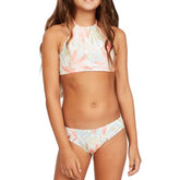 Billabong Girls Lil Love Palms High Neck Bikini Set in Multi - BoardCo