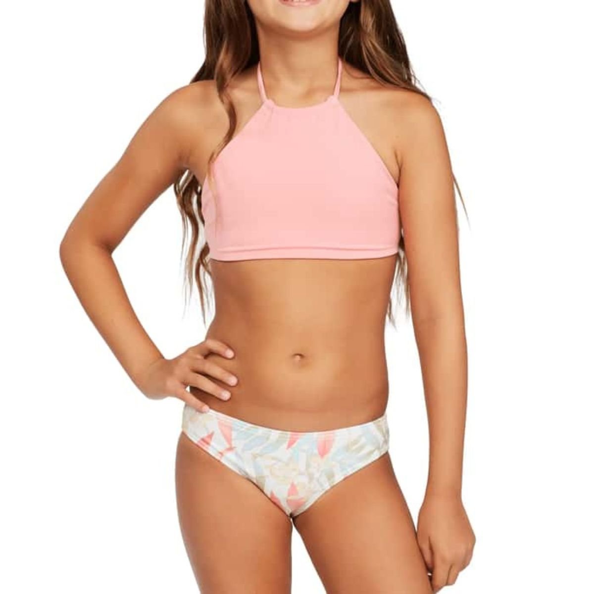 Billabong Girls Lil Love Palms High Neck Bikini Set in Multi - BoardCo