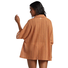 Billabong Largo Overshirt Cover Up in Toffee - BoardCo