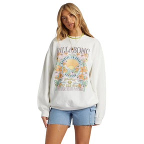 Billabong Ride In Oversized Sweatshirt in Salt Crystal 6 - BoardCo