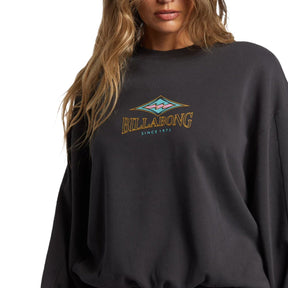 Billabong Swipe Right Kendal Crewneck Sweatshirt in Black Sands - BoardCo