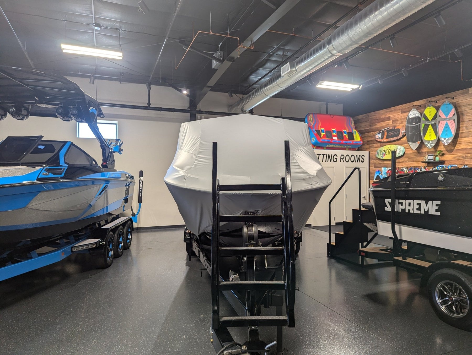 Centurion Ri265 with Predator Power Tower and Factory Bimini Double Up Storage Cover - BoardCo