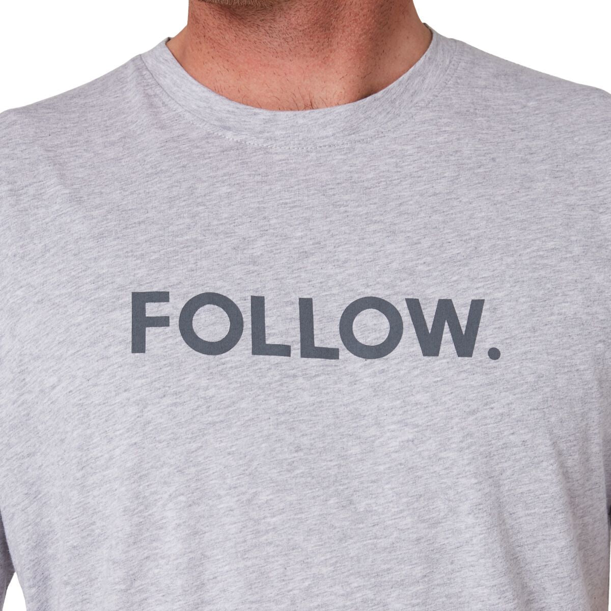 Follow Logo Tee in Grey Heather - BoardCo