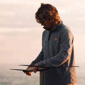 Follow Polar Crew Fleece in Slate Blue - BoardCo