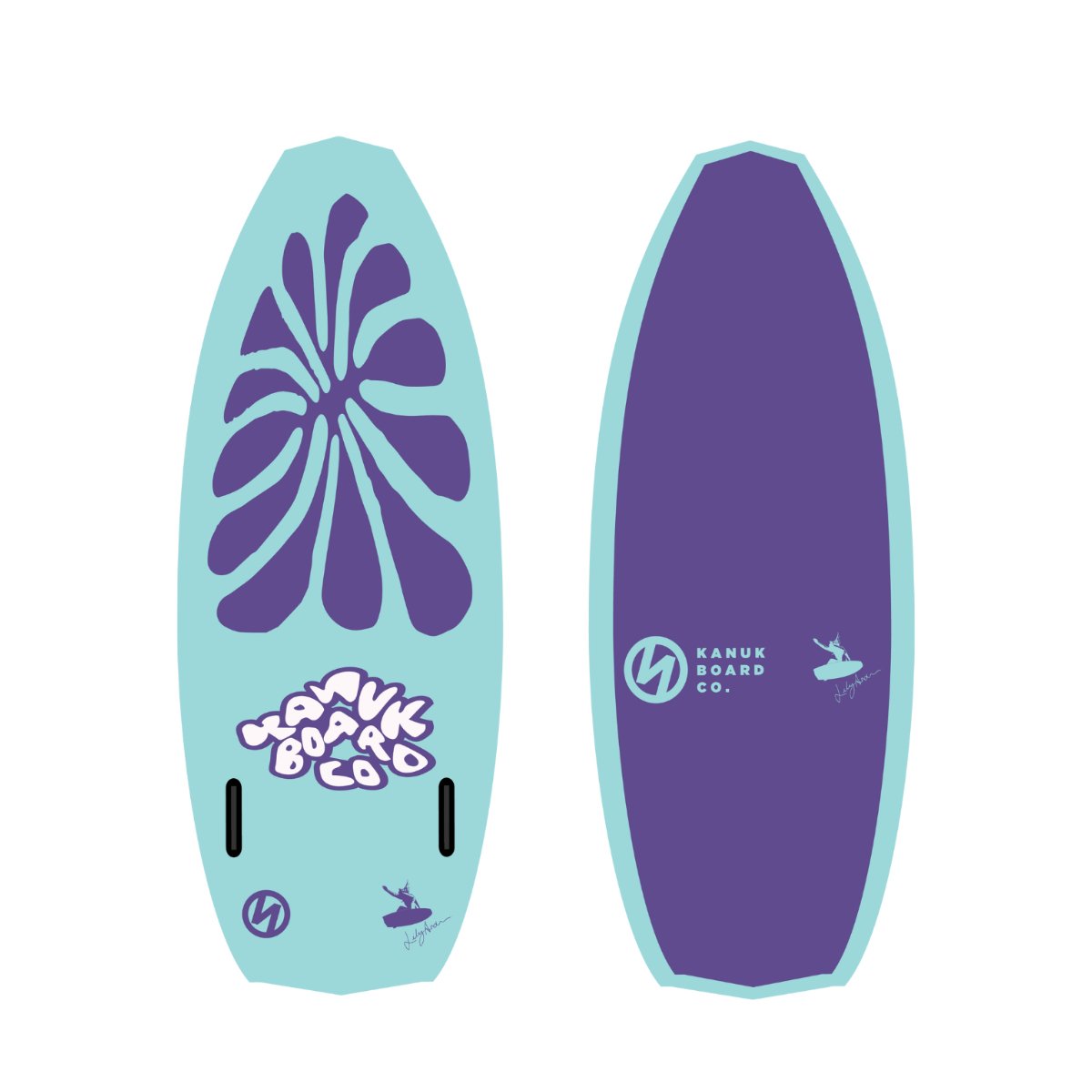 Kanuk Lily Pro Wakesurf Board in Teal Bloom - BoardCo