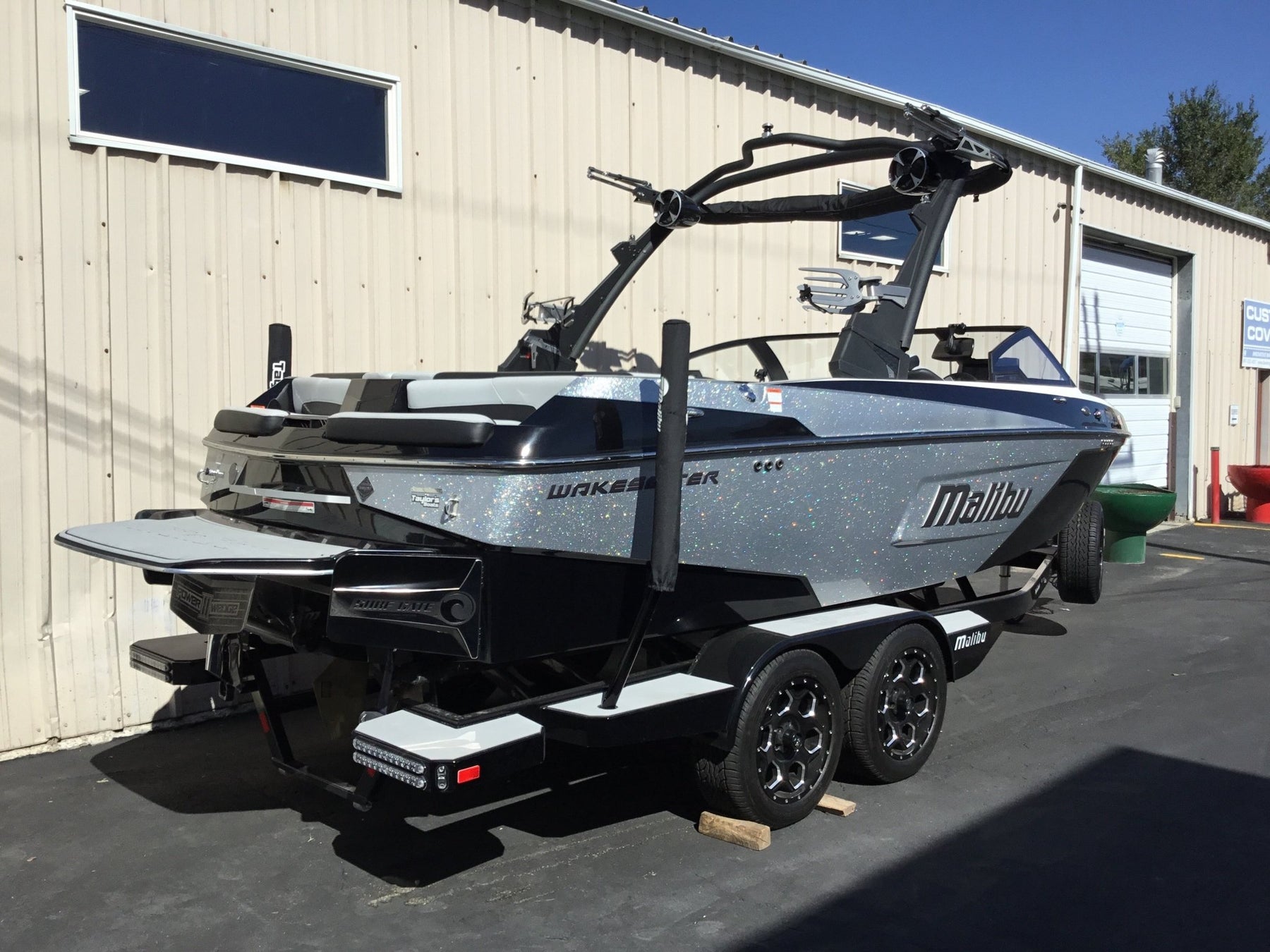 Malibu 22 LSV with G5 Tower and Factory Bimini Double Up Storage Cover - BoardCo