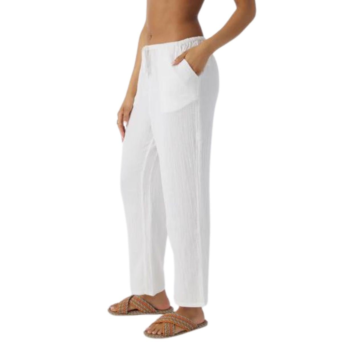 O'Neill Brenda Double Gauze Pants in White - BoardCo
