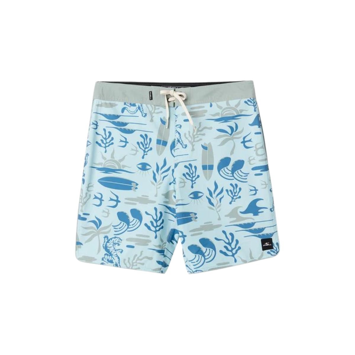 O'Neill Hyperfreak Mysto Scallop 19" Boardshorts in Sky Blue - BoardCo