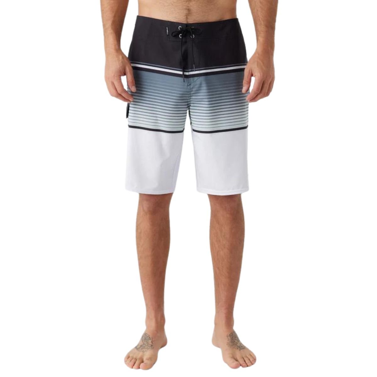 O'Neill Lennox Stripe 21" Boardshorts in White - BoardCo