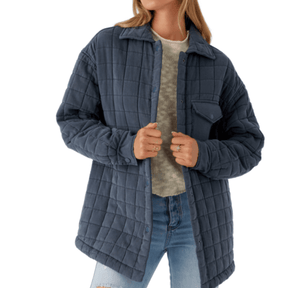 O'Neill Rya Quilted Oversized Jacket in Slate - BoardCo