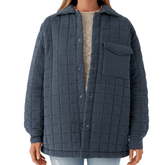 O'Neill Rya Quilted Oversized Jacket in Slate - BoardCo