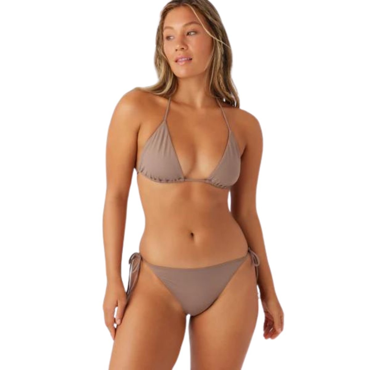 O'Neill Saltwater Solids Venice Bikini Top in Deep Taupe - BoardCo