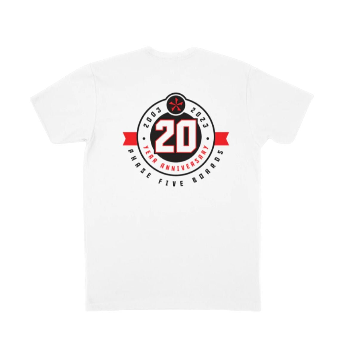 Phase 5 20th Anniversary Tee in White - BoardCo