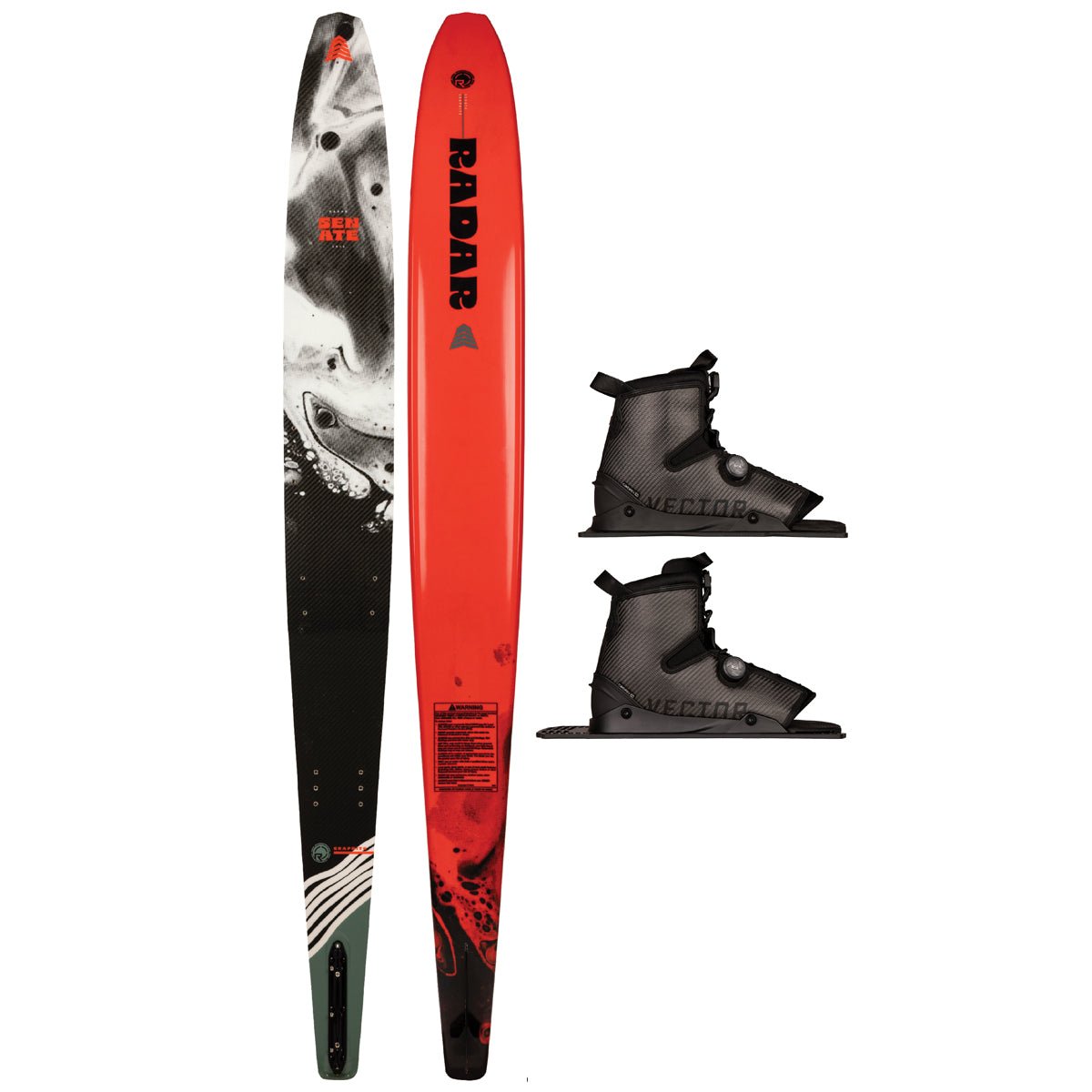 Radar Graphite Senate w/ Carbitex Vector BOA Dbl Boot Water Ski Package 2025 - BoardCo