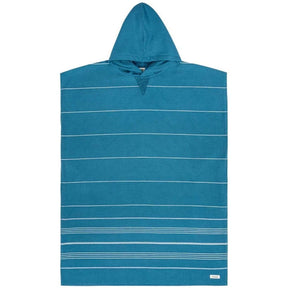 Sand Cloud Classic Stripe Hooded Poncho in Teal Blue - BoardCo