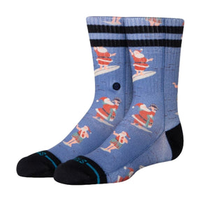 Stance Kid's Surfing Santa Socks in Blue - BoardCo