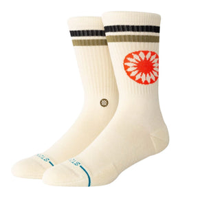 Stance Sun Dial Crew Socks in Cream - BoardCo