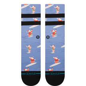 Stance Surfing Santa Crew Socks in Blue - BoardCo