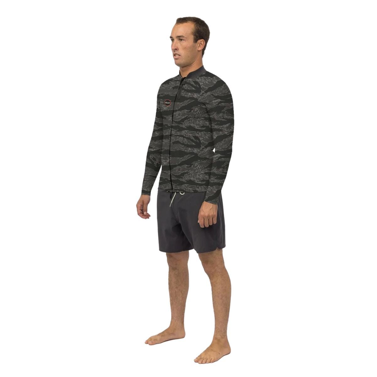 Vissla 2mm Solid Sets Front Zip Jacket in Black Camo - BoardCo