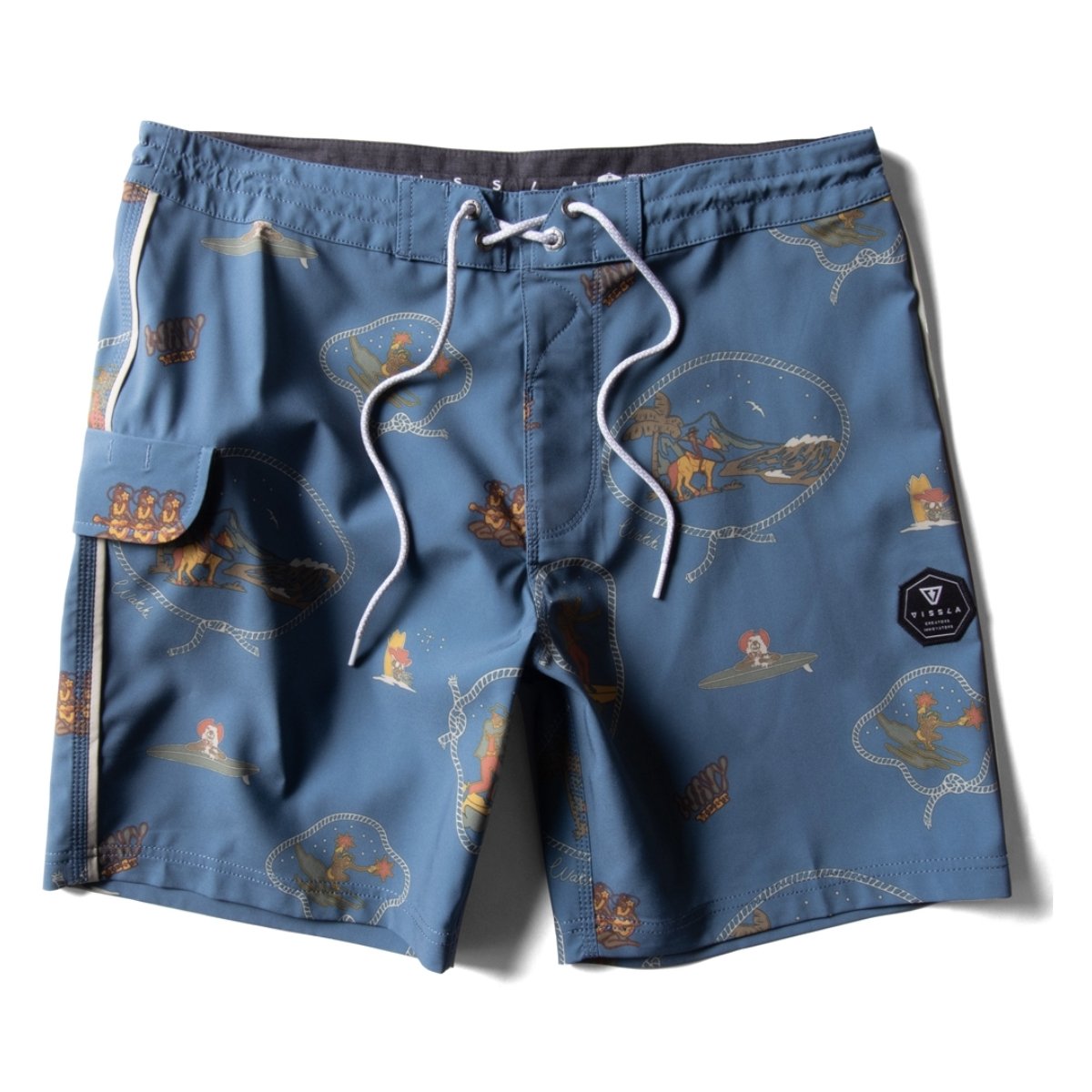 Vissla Soren Wavey West 13" Kids Boardshort in Tidal Blue - BoardCo