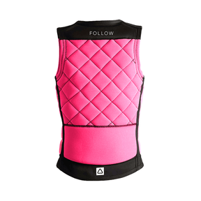 Follow Stow Comp Wake Vest 2022 in Black/Pink - BoardCo