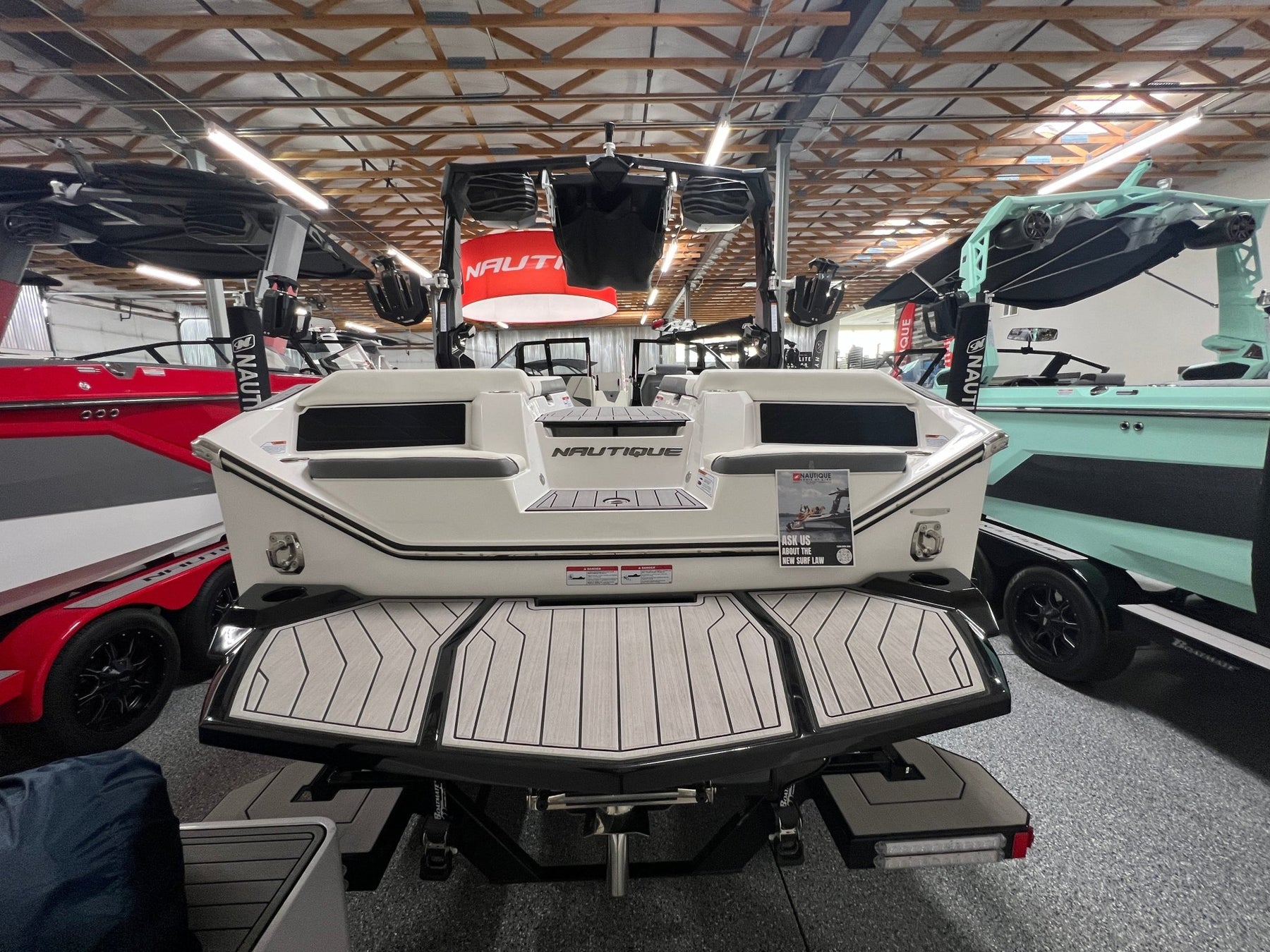 Nautique S23 with Flight Control Tower and Factory Bimini Double Up Storage Cover - BoardCo