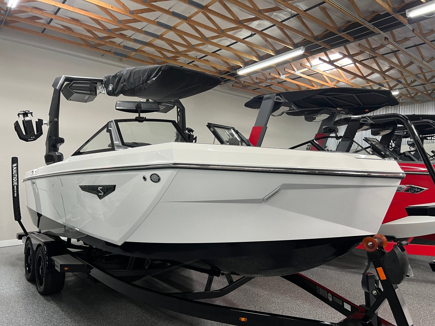 Nautique S23 with Flight Control Tower and Factory Bimini Double Up Storage Cover - BoardCo