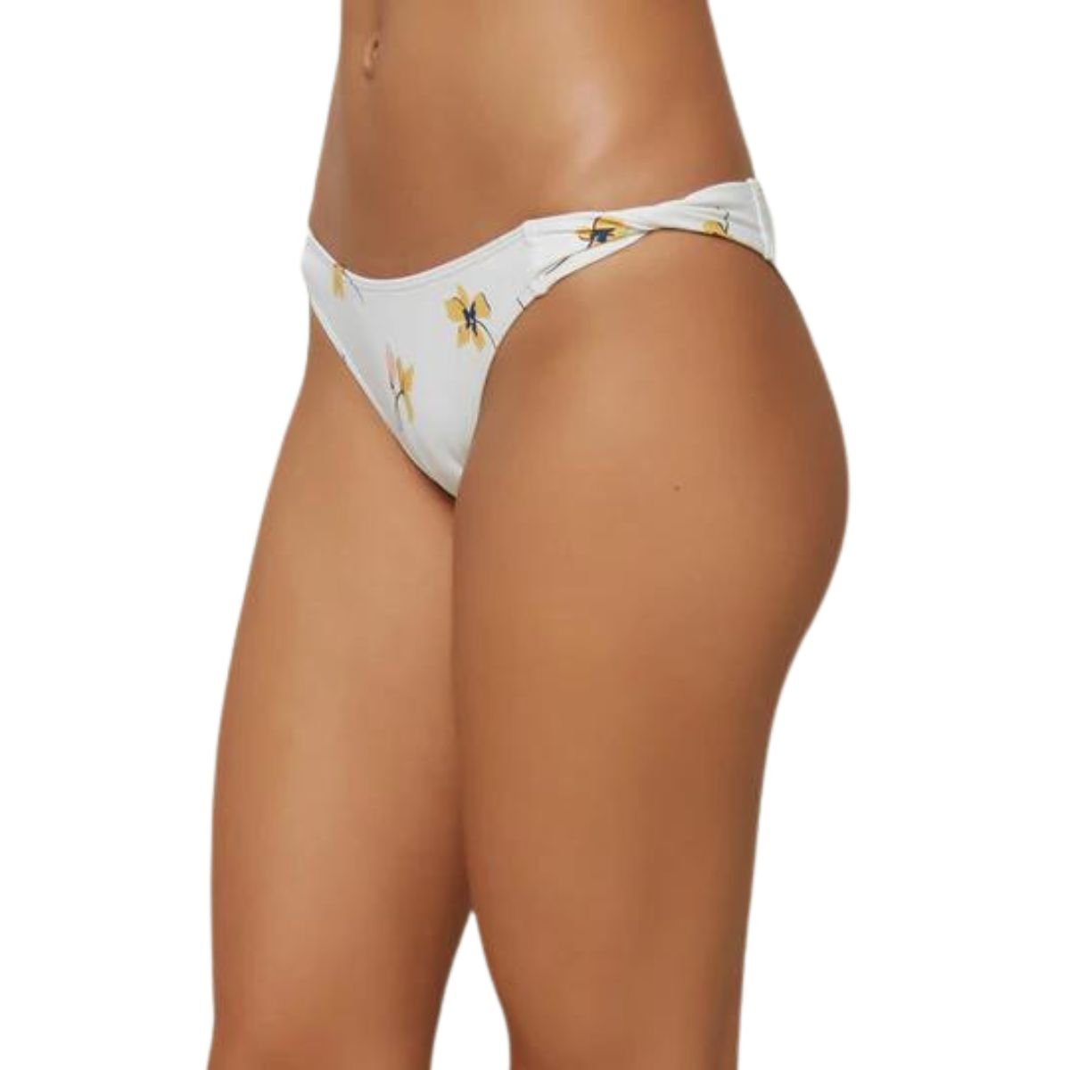 O'Neill Mai Floral Twist Tab Bikini Bottom in Vanilla - BoardCo