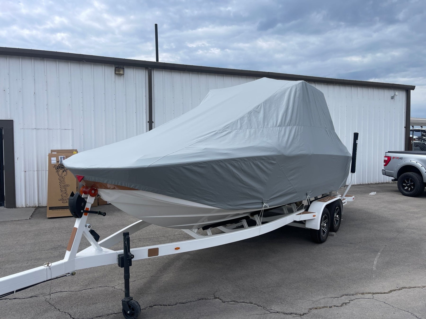 Supreme S220 with Battle and FCT Bimini Double Up Storage Cover - BoardCo